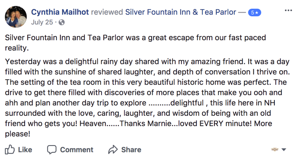 Praise from Cynthia about our Dover NH area hotel